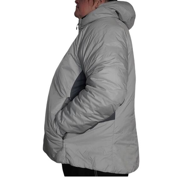 REI Co-op Size 3X Plus Flash Insulated Hybrid Hoodie Puff Jacket Gray Primaloft - Picture 2 of 8